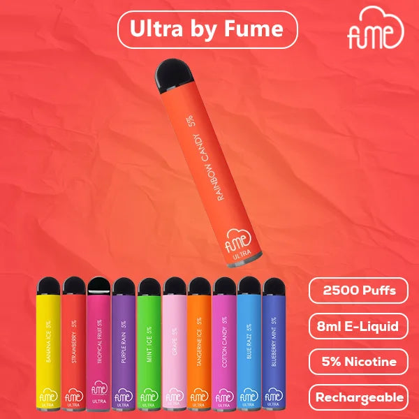 Fume Ultra 2500 - 8ml, 2500+ Puffs, 5.0% Nicotine, Rechargeable Vape ...